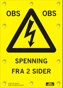 linjeservice Varselskilt spen.fra 2-sider hn-11