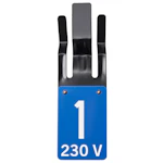 GRUPPENR.SKILT "1" 230V BLÅ