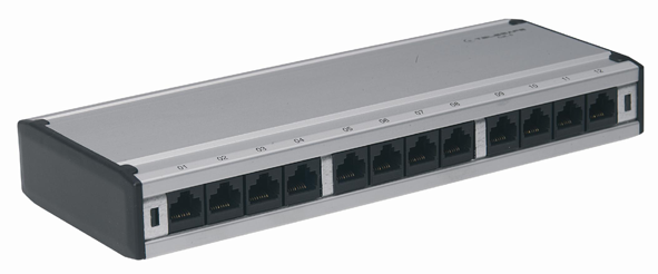 lanse Patchboks 12xrj45 utp c6 aluminium telesafe