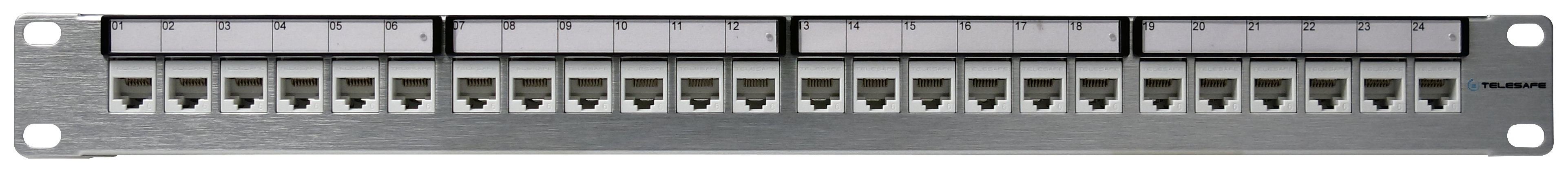 Patchpanel 19" 24xKat.6 UTP Alu 1U Keystone QuickCompact