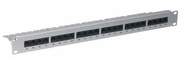 PATCHPANEL 19" 24XRJ45 UTP C6 ALUMINIUM TELESAFE