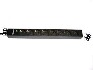 lanse Strømskinne 19" 8x16a/230v m/festebraketter superack