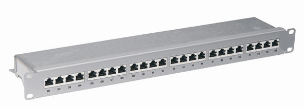 lanse Patchpanel 19" 24xrj45 stp c6 aluminium telesafe