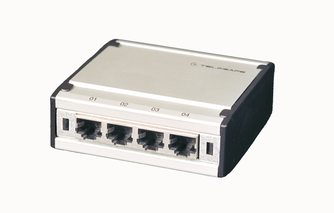 PATCHBOKS 4XRJ45 STP C6 ALUMINIUM TELESAFE