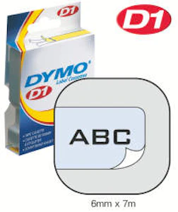 knudtzen Merketape 6mm sort på klar dymo
