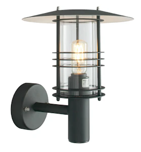 norlys Stockholm 280 sort vegglampe / utelampe