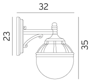 norlys Bologna 311 hvit vegglampe / utelampe