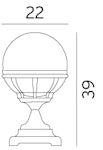 BOLOGNA 312 hvit stolpelampe / utelampe