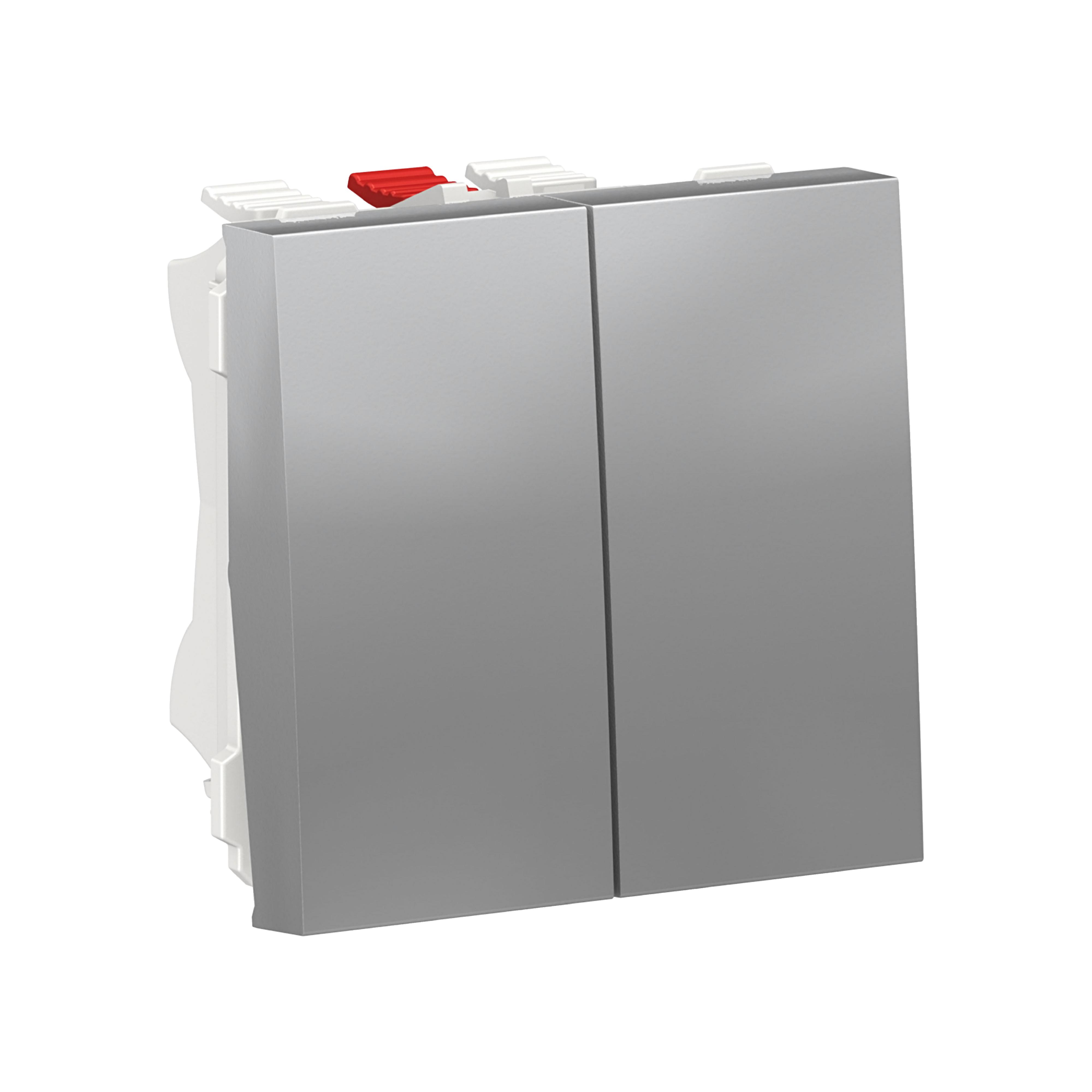 6+6 DOBBEL ENDEVEND, 2 VIPPER HURTIGKL, 10A, IP21D, IK04, AL