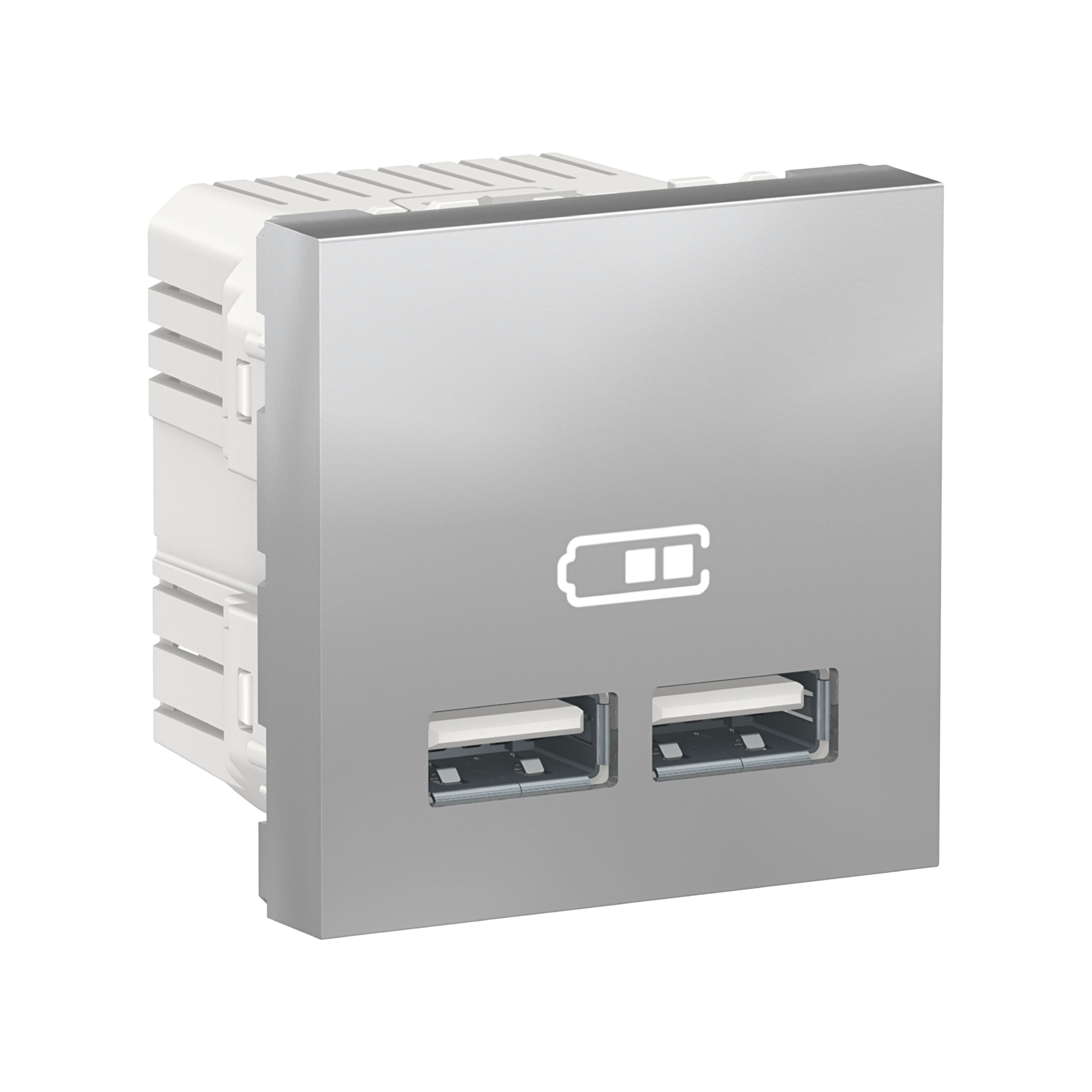 USB LADER 2 X TYPE A - ALU EFFEKT 7.5W, IK04 BESKYTTELSE