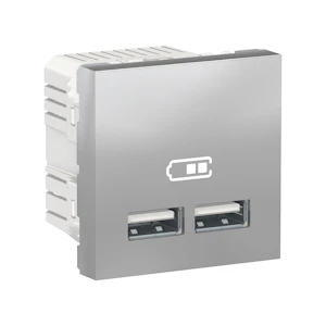 schneider electric Usb lader 2 x type a - alu effekt 7.5w, ik04 beskyttelse