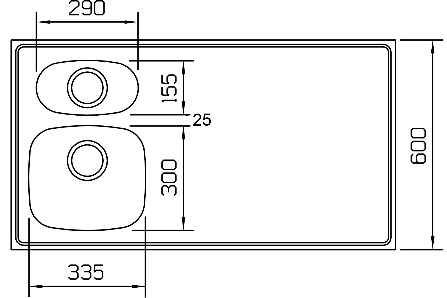 kwc Worktop sink kwc ritva pellava 763-220 3 1/2