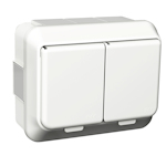 SOCKETOUTLET DSO SURFACE IP44 SCREWLESS WHI