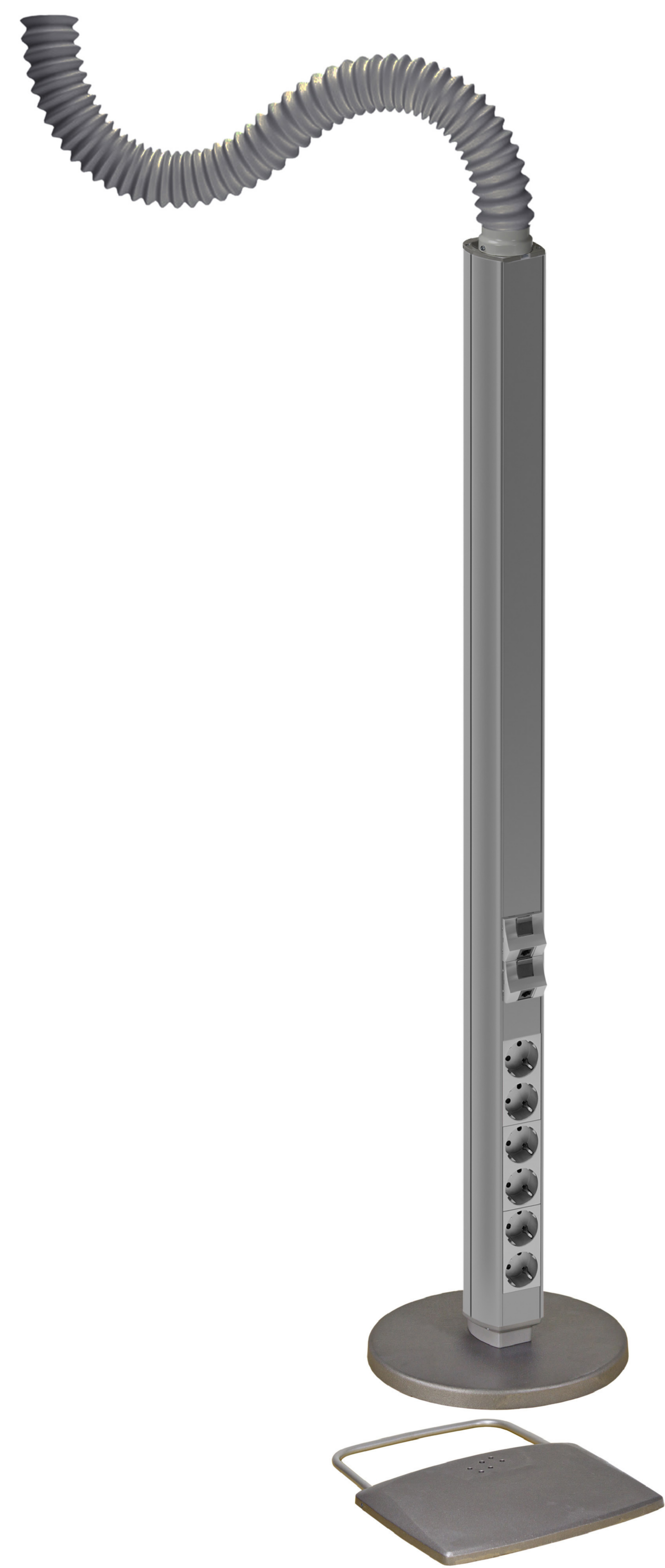 OL45 - UTTAKSTAV ENSIDIG, 6 UTTAK, 2XC6UTP - ANODISERT