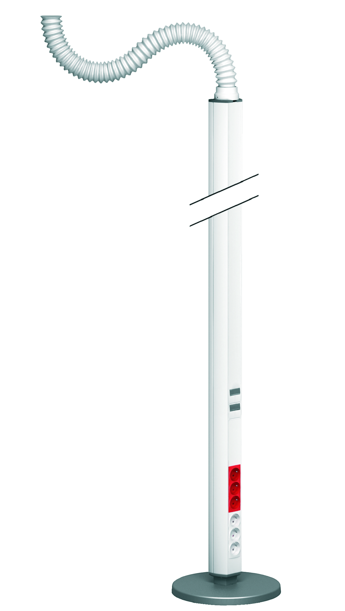 OL45 - UTTAKSTAV ENSIDIG FLYTTBAR, 2,15M, POLAR HVIT