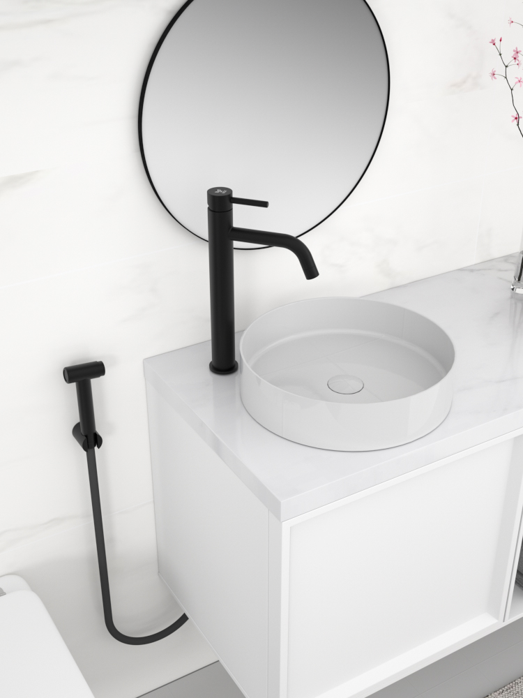 tammiholma Tvättställblandare inox q1 hög bidé matt svart