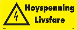 melbye Høyspenning livsfare, 500x200x1,8mm