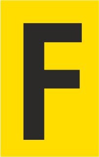 Bokstav F, Selvklebende folie, 17x27mm