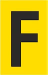 Bokstav F, Selvklebende folie, 17x27mm
