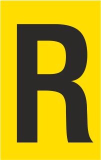 Bokstav R, Selvklebende folie, 17x27mm