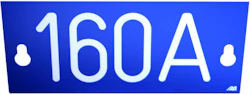 MERKESKILT BLÅ 160A 64X146X1,6MM ENSIDIG