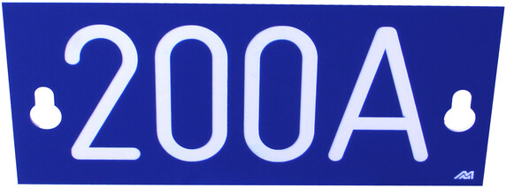 MERKESKILT BLÅ 200A 64X146X1,6MM ENSIDIG