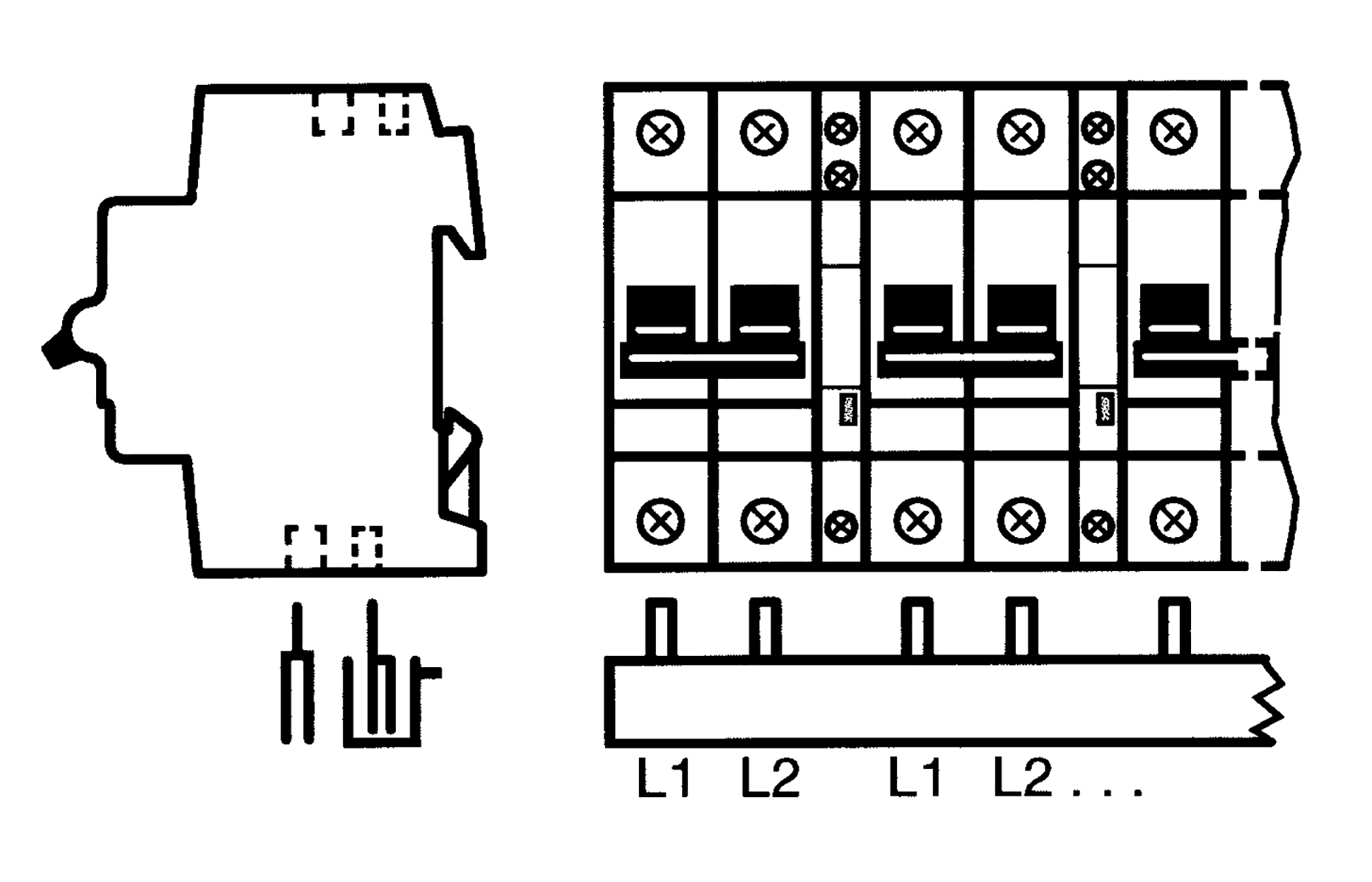 BUSBAR S200 2-POLIG 48 MODUULIA