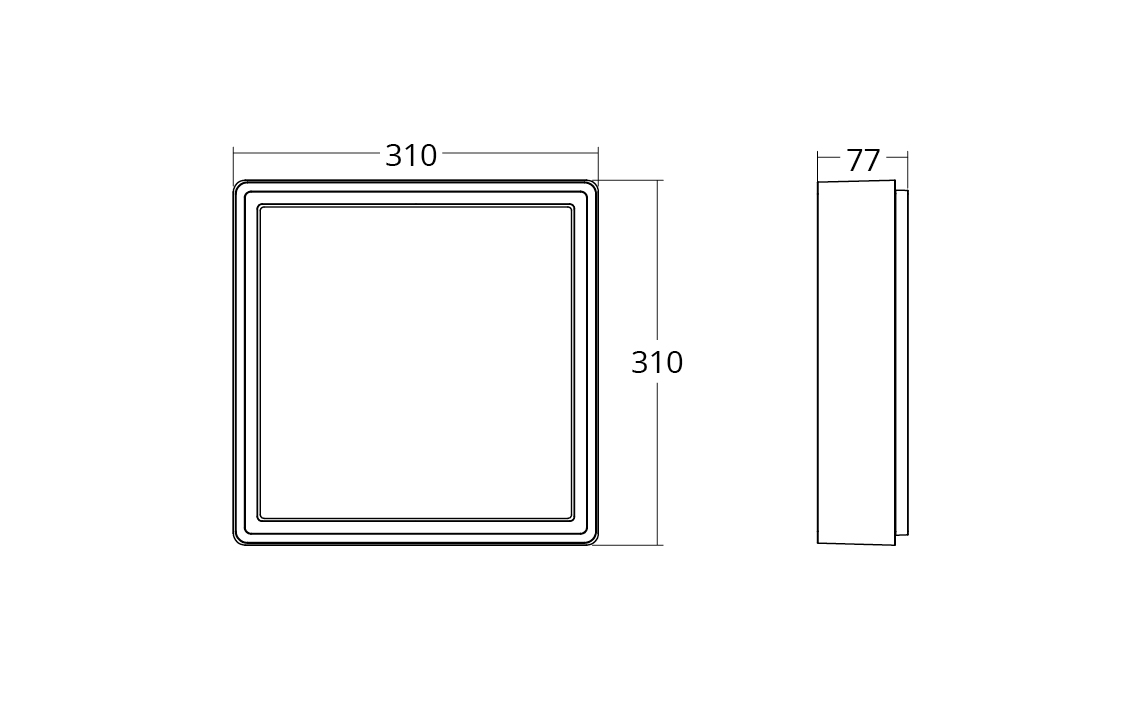 sg armaturen Seinä/kattovalaisin ulko frame square maxi 21w 3k sen v