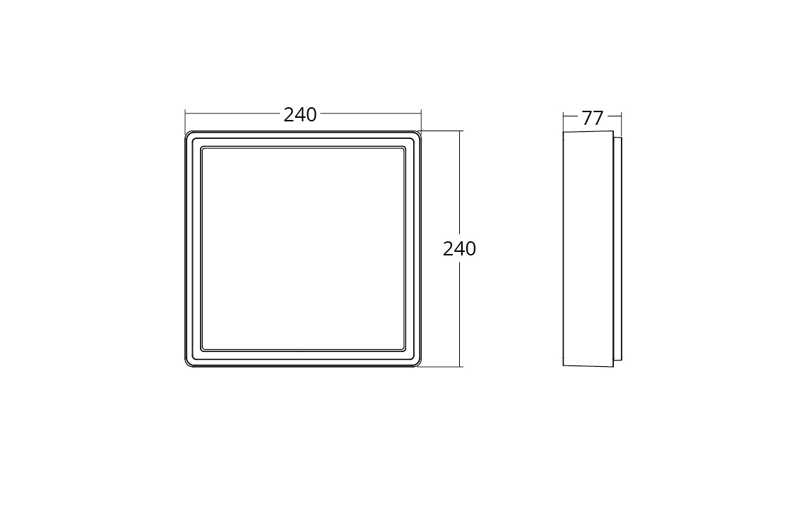 sg armaturen Seinä/kattovalaisin ulko frame square 7,5w 3k sen mu