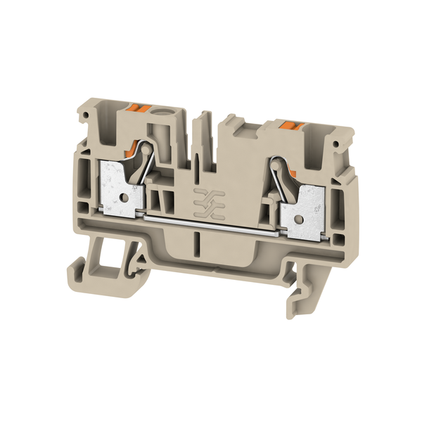 weidmüller Gjennomgangsklemme 4 mm², 2 push-in, beige