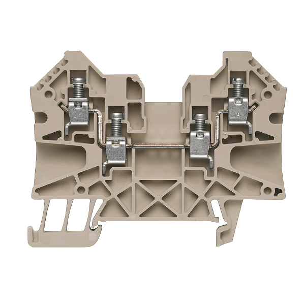 weidmüller Gjennomgangsklemme 4 mm², skru tilkobling, beige