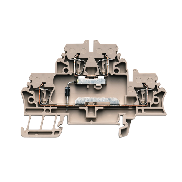 KOMPONENTKLEMME 2.5 MM²,4 PUSH-IN, BEIGE MED DIODE