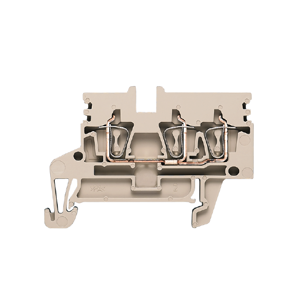 GJENNOMGANGSKLEMME 2.5 MM², 3 PUSH-IN, BEIGE