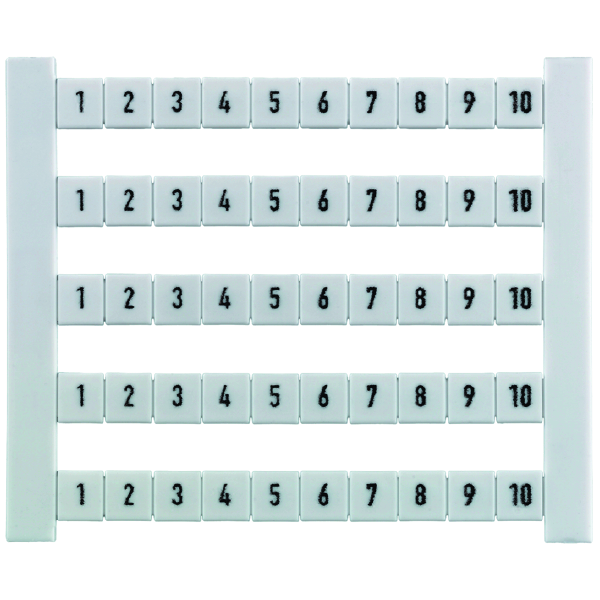 weidmüller Rekkeklemmemerking, 6x5 mm, hvit, 1-10 hor
