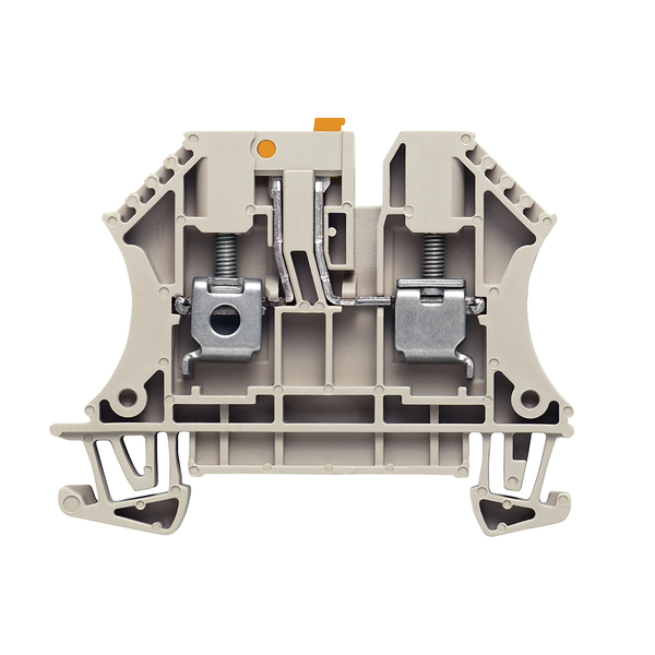 SKILLE/MÅLEKLEMME 4 MM², SKRU TILKOBLING, BEIGE