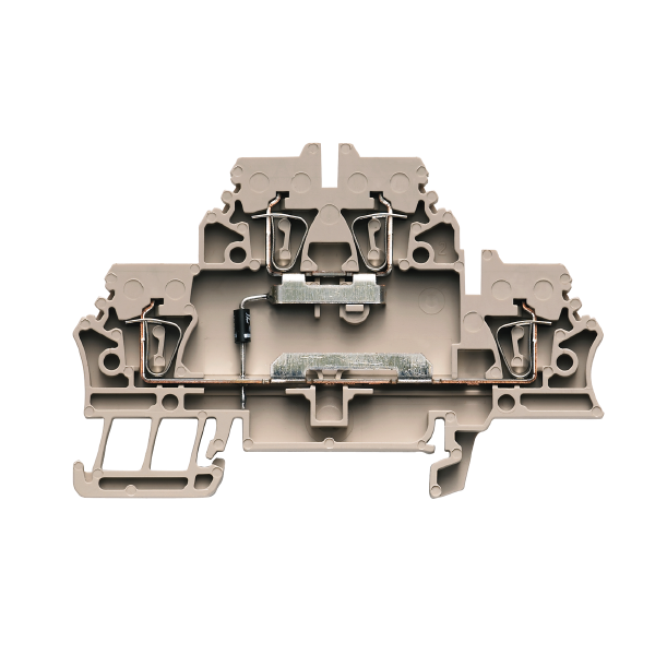 ETASJEKLEMME 2.5 MM², DIODE 1N4007, PUSH-IN, BEIGE