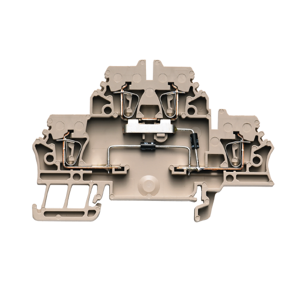 ETASJEKLEMME, 2 X DIODE 1N4007 2.5 MM², PUSH-IN, BEIGE