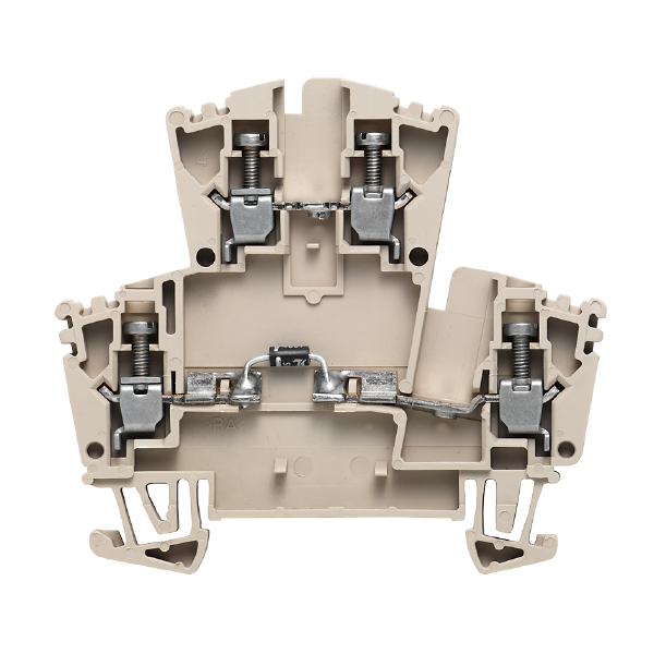 KOMPONENTKLEMME 2.5 MM², SKRU TILKOBLING, BEIGE MED DIODE