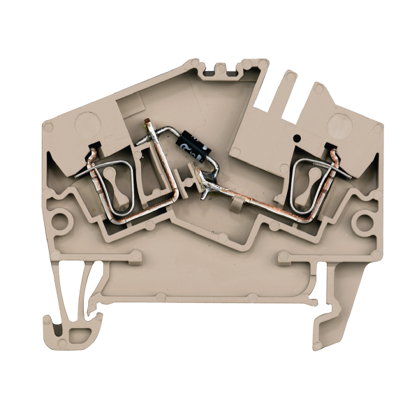 GJENNOMGANGSKLEMME 2.5 MM², PUSH-IN, BEIGE, 1DIODE 1N4007