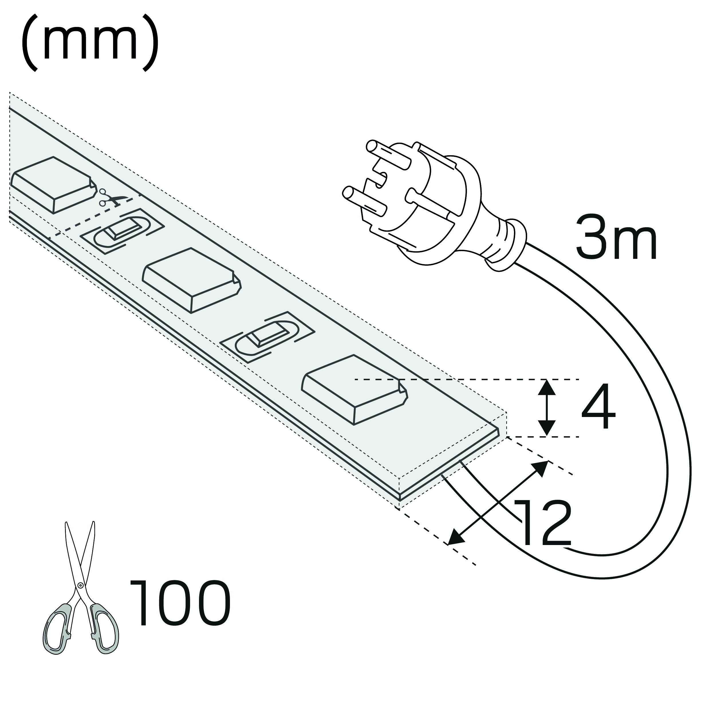 hide-a-lite Led-light strip ledstrip 230v ledstrip 230v ip65 high 4k 10m