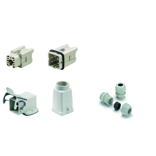 weidmüller Maskinkontakt 4-pol, 250v, 22 a, plugg 90°, gland m20
