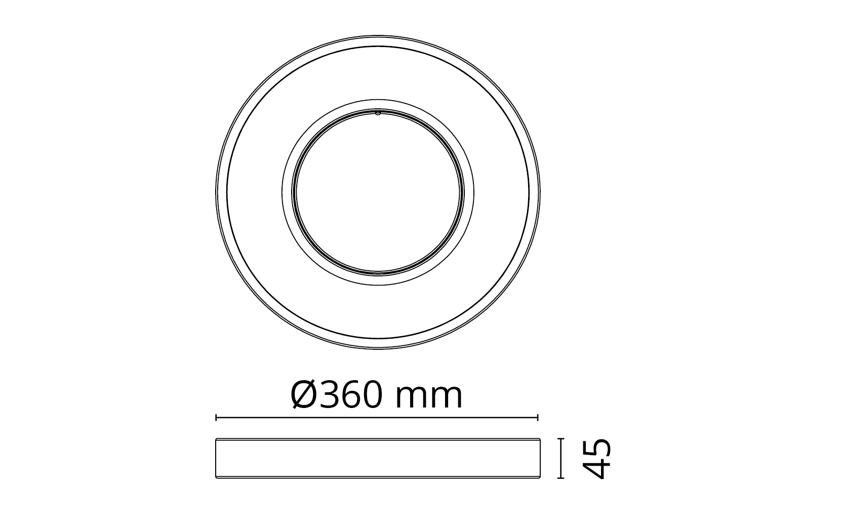 sg armaturen Surface mounted luminaire circulus 15w 2700k bl