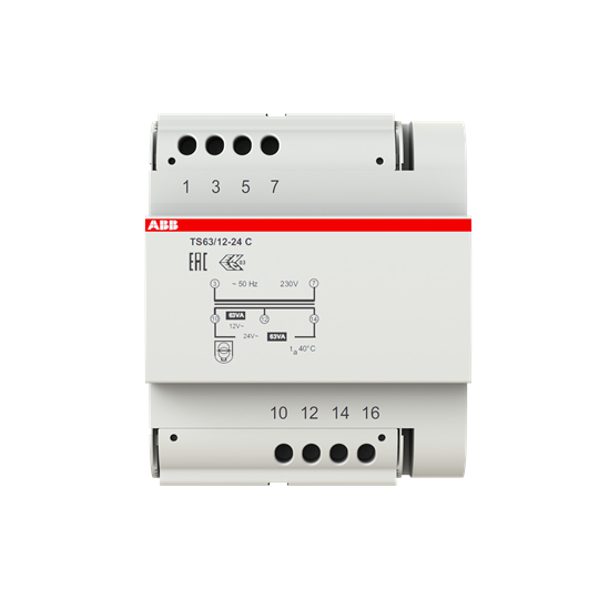 abb Säkerhetstransformator ts-c 230/12-24vac selv 63va