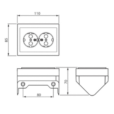 abb Socket outlet impressivo double socket o 16a angle ip21