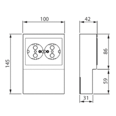 abb Socket outlet impressivo double socket o 16a skirting