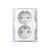 abb Socket outlet saga 1,5box 2s/16a/ip20 2x central plate