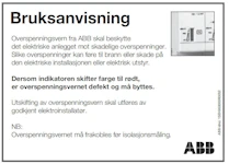 BRUKSANVISNING OVERSPENNINGSVERN