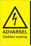 SKILT ADVARSEL DOBBEL MATING