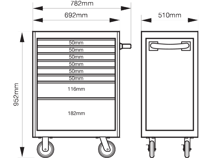 bahco Tool trolley bahco 8 draws, black