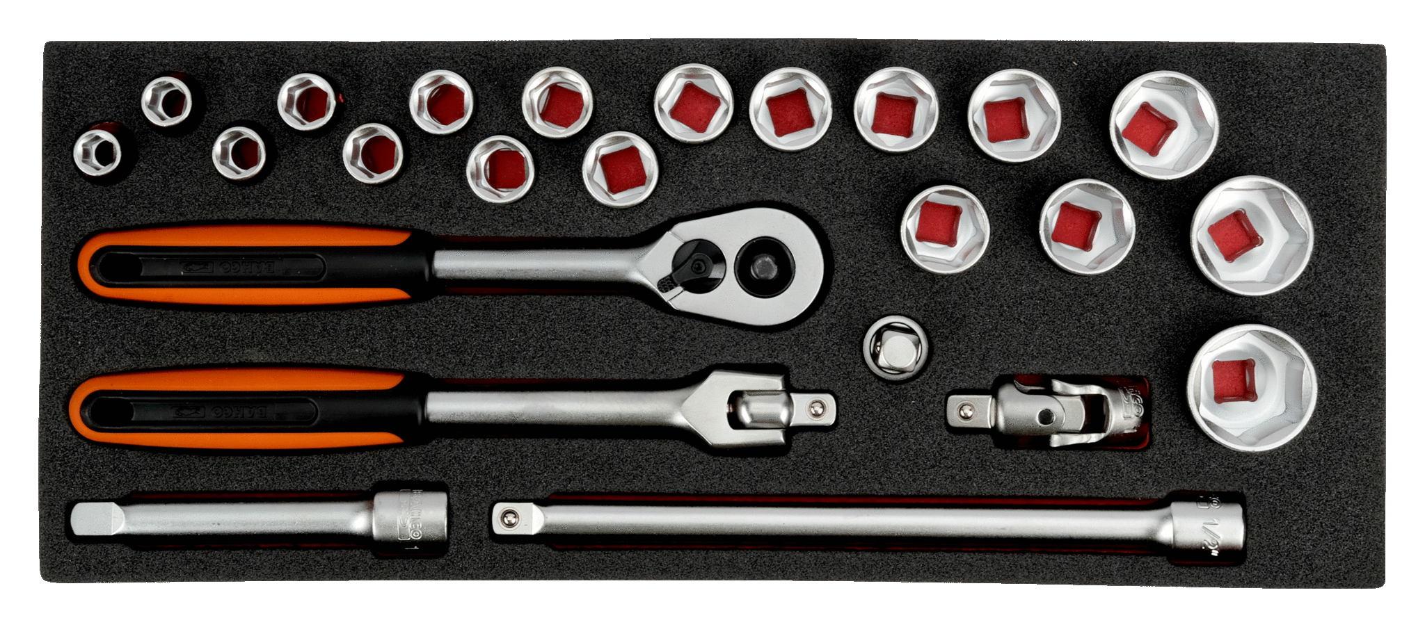 bahco Hylsnyckelsats bahco 1/3 foam, 1/2in 24pcs